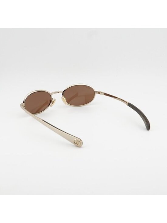 Gucci GG1942S 003 Women Sunglasses Gold Oval Frame, Brown Lenses main image 5